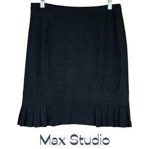 Max Studio Dark Gray Pleated Skirt NWOT Size 8